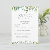 Botanische munt donkergroen gebladerte groen RSVP Kaart (Staand voorkant)