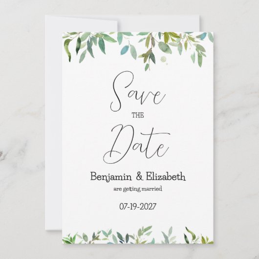 Botanische munt donkergroen gebladerte Save the Da Kaart (Voorkant)