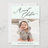 Botanische Munt Groen Merriest Kerstmis Foto Feestdagenkaart (Voorkant)