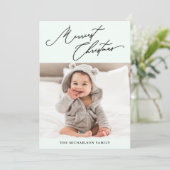 Botanische Munt Groen Merriest Kerstmis Foto Feestdagenkaart (Staand voorkant)