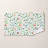 Botanische Munt Groene Bloemen Bad Handdoek (Handdoek)