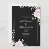 Botanische munt roze zwart romantische bloemenbrui kaart (Voorkant)