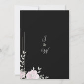 Botanische munt roze zwart romantische bloemenbrui kaart (Achterkant)