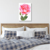 Botanische Muur Kunst Roze Rose Bloemen Bloemen Bl Canvas Afdruk (Insitu (Slaapkamer))