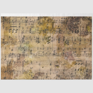 Botanische muziek met muziek in Floral Grunge Tissuepapier