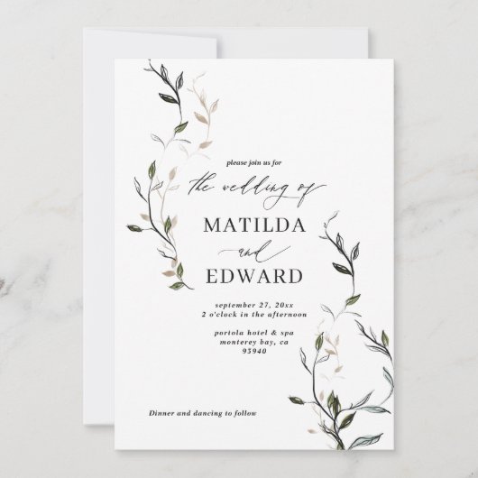 Botanische naaldbladeren met kettingblad (Voorkant)