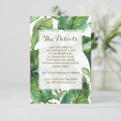 botanische naaldbladeren trouwboekje informatiekaartje (Staand voorkant)