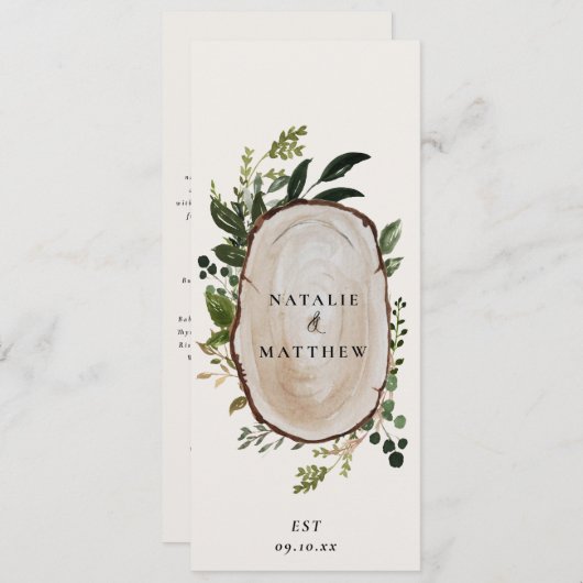 Botanische naaldboekenboerderij elegant rustige me menu (Voorkant / Achterkant)