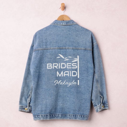 Botanische naam bruidsmeisje bruiloft cadeau denim jacket (Hangar)
