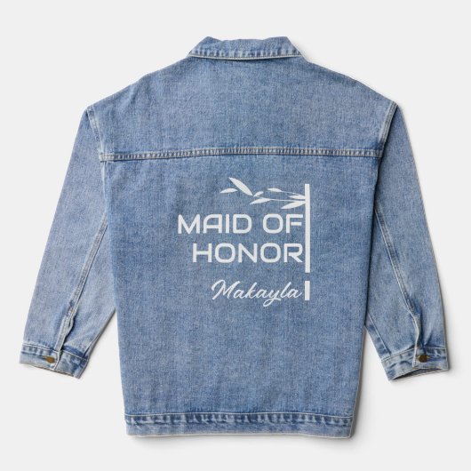 Botanische naam Maid of Honor Huwelijkscadeau Denim Jacket (Achterkant)