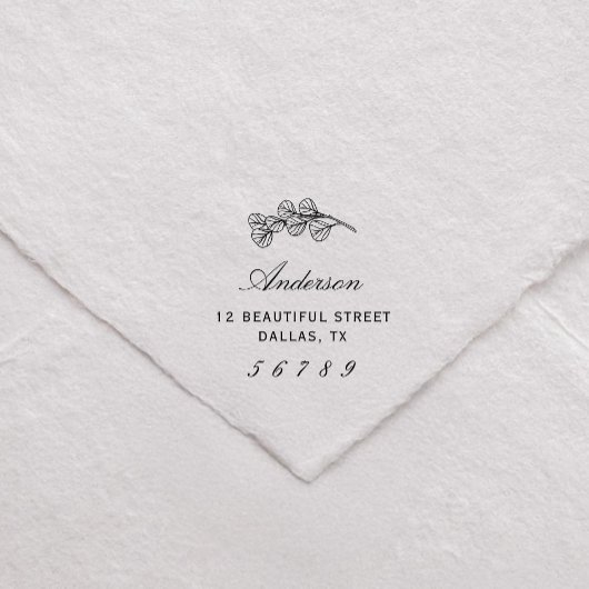 Botanische naam Retouradres Eucalyptus Greenery Zelfinktende Stempel