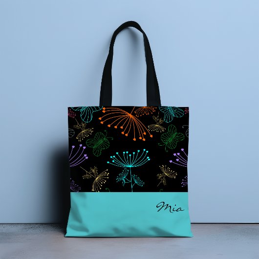 Botanische nachten Canvas tas
