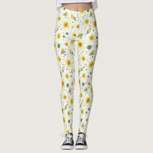 Botanische narcis bloem geometrisch patroon (2) leggings