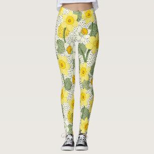 Botanische narcis bloem geometrisch patroon (3) leggings