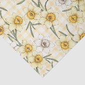 Botanische narcis geruite patroon tissuepapier (Detail)