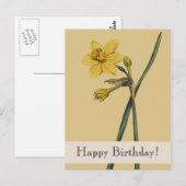  Botanische narcis Happy Birthday Briefkaart (Voorkant / Achterkant)