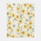 Botanische narcis plaid patroon fleece deken (Voorkant)