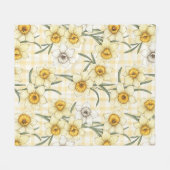 Botanische narcis plaid patroon fleece deken (Voorkant (Horizontaal))