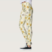 Botanische narcis plaid patroon leggings (Links)