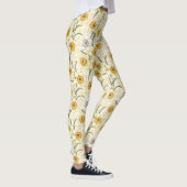 Botanische narcis plaid patroon leggings (Rechts)