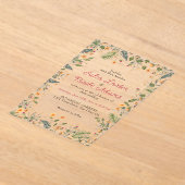 Botanische narcissen Daisy pioenroos bloemen bruil Acryl Uitnodigingen (Laagn)