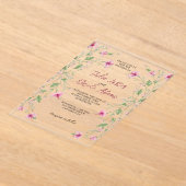 Botanische narcissen Daisy pioenroos bloemen bruil Acryl Uitnodigingen (Laagn)