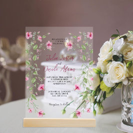 Botanische narcissen Daisy pioenroos bloemen bruil Acryl Uitnodigingen