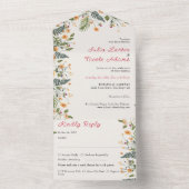 Botanische narcissen Daisy pioenroos bloemen bruil All In One Uitnodiging (Binnen)