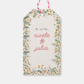 Botanische narcissen Daisy pioenroos bloemen bruil Cadeaulabel (Achterkant)