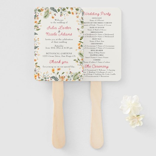 Botanische narcissen Daisy pioenroos bloemen bruil Handwaaier (Voorkant en achterkant)