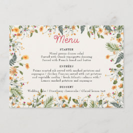 Botanische narcissen Daisy pioenroos bloemen bruil Menu