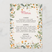 Botanische narcissen Daisy pioenroos bloemen bruil Menu (Voorkant)