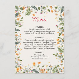 Botanische narcissen Daisy pioenroos bloemen bruil Menu