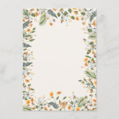 Botanische narcissen Daisy pioenroos bloemen bruil Menu (Achterkant)