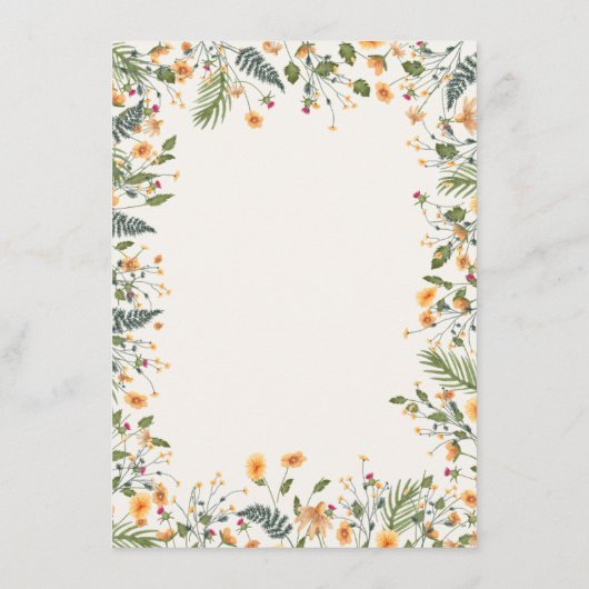 Botanische narcissen Daisy pioenroos bloemen bruil Menu (Achterkant)