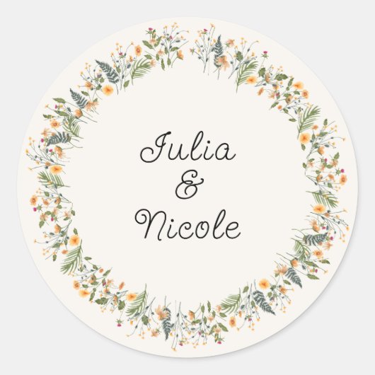 Botanische narcissen Daisy pioenroos bloemen bruil Ronde Sticker (Voorkant)