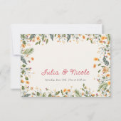 Botanische narcissen Daisy pioenroos bloemen bruil RSVP Kaartje (Achterkant)