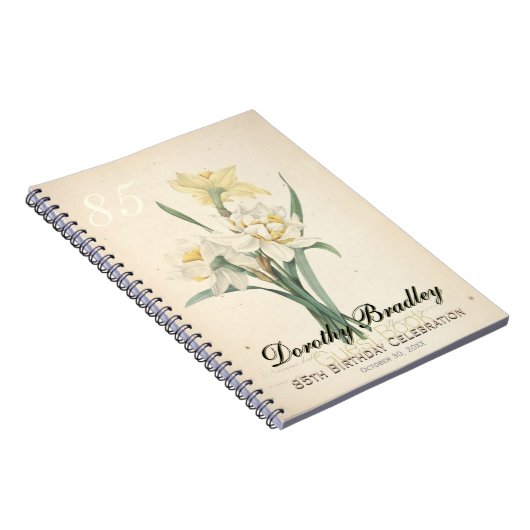 Botanische Narcissus Guest Book 85th Birthday Part Notitieboek (Rechterzijde)