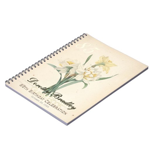 Botanische Narcissus Guest Book 85th Birthday Part Notitieboek (Linkerzijde)