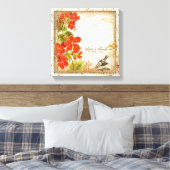 Botanische Nasturtium Huwelijkscadeau Gepersonalis Canvas Afdruk (Insitu (Slaapkamer))