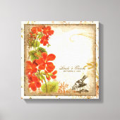 Botanische Nasturtium Huwelijkscadeau Gepersonalis Canvas Afdruk (Voorkant)