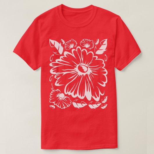Botanische Natuur Daisy Flo T-shirt (Design voorkant)