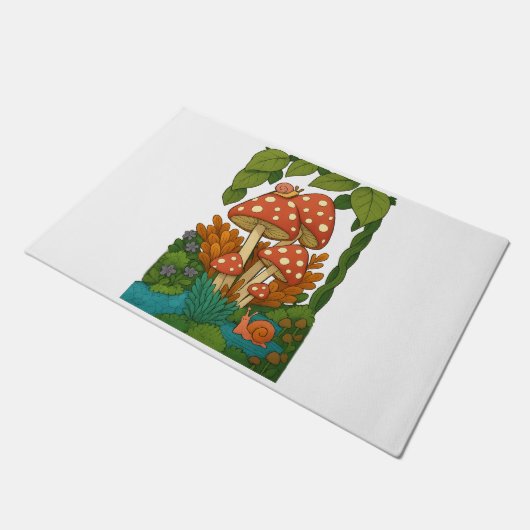 Botanische natuur kunst deurmat (Schuin)