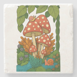 Botanische natuur kunst stenen onderzetter