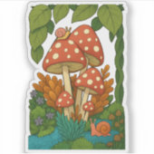 Botanische natuur kunst sticker (Voorkant)