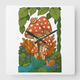 Botanische natuur kunst vierkante klok