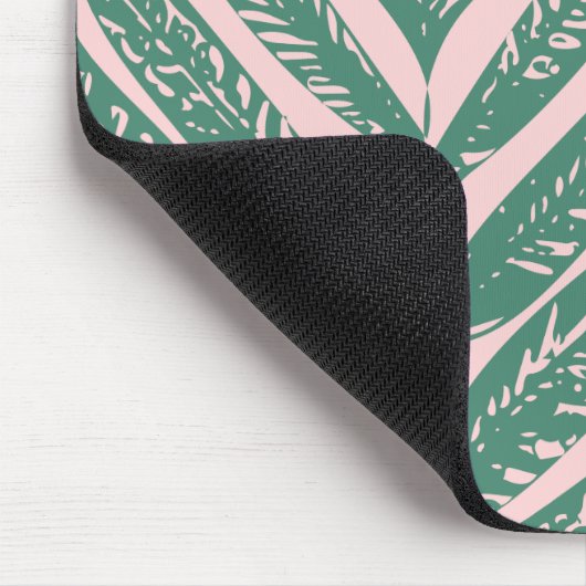 Botanische Natuur Tropisch Roze Groen Aangepast Muismat (Hoek)