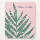 Botanische Natuur Tropisch Roze Groen Aangepast Muismat (Voorkant)