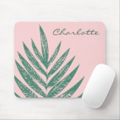 Botanische Natuur Tropisch Roze Groen Aangepast Muismat (Met muis)