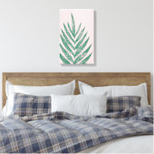 Botanische Natuur Tropische illustratie Roze Groen Canvas Afdruk (Insitu (Slaapkamer))
